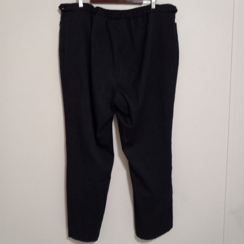 Maggie Barnes 22W Jayne Pinstriped Trouser Workwear Pants in Black - Picture 5 of 10